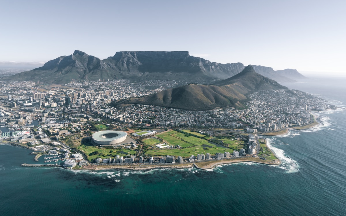 Table Mountain and Cape Town harbour