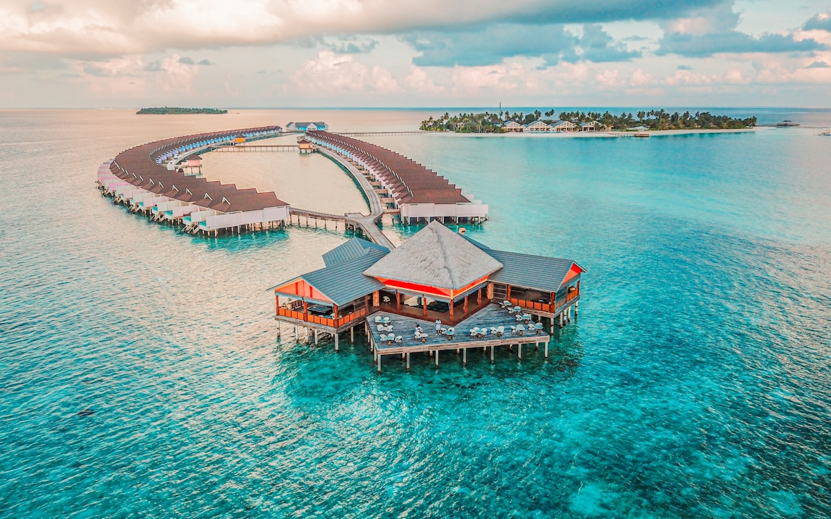 Overwater bungalows in the Maldives