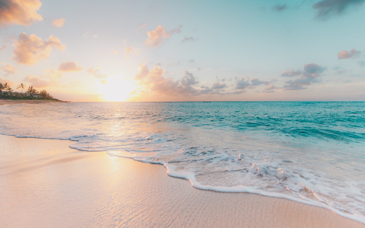 Tropical sunset on a Maldives beach
