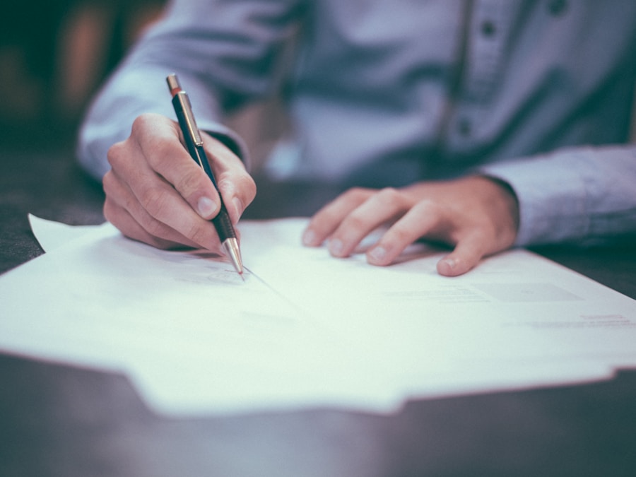 Person signing official visa documents